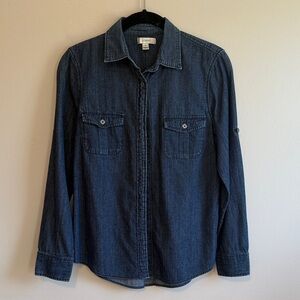 J. Crew Dark Blue Denim Shirt, 6P